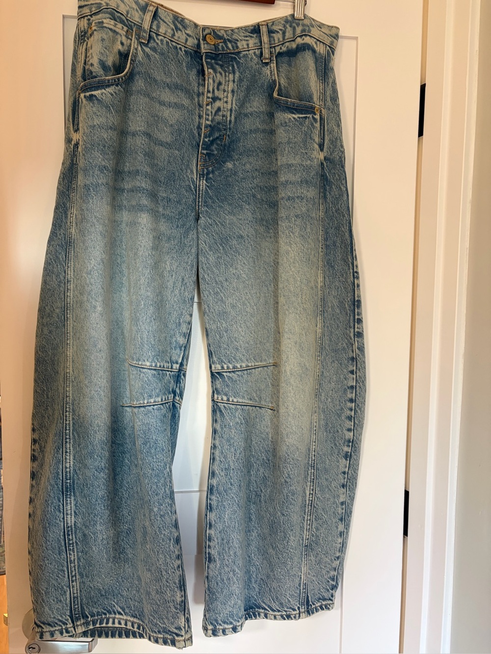 Free People Barrel Leg Light Wash Jeans
